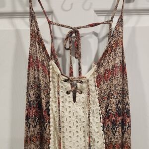 Maurices Patterned Lace-Up Tank